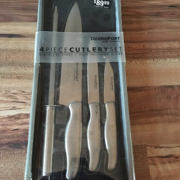 HP ❤️ NIB DEVONPORT KNIFE CO. 4 PIECE CUTLERY SET - Picture 3 of 3